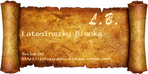 Latosinszky Blanka névjegykártya